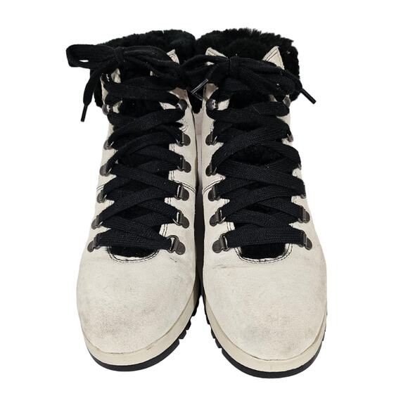 Bionica Diablo Suede Lace Up Boots in Moonbeam White - Picture 3 of 12